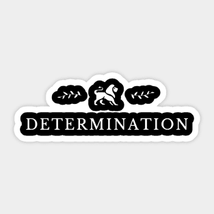 design of a lion and the word (determination) Sticker